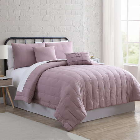 Modern Threads Modern Threads 5-Piece embroidered garment-washed comforter set Eldon Thistle King 3MLTICSE-ELT-KG